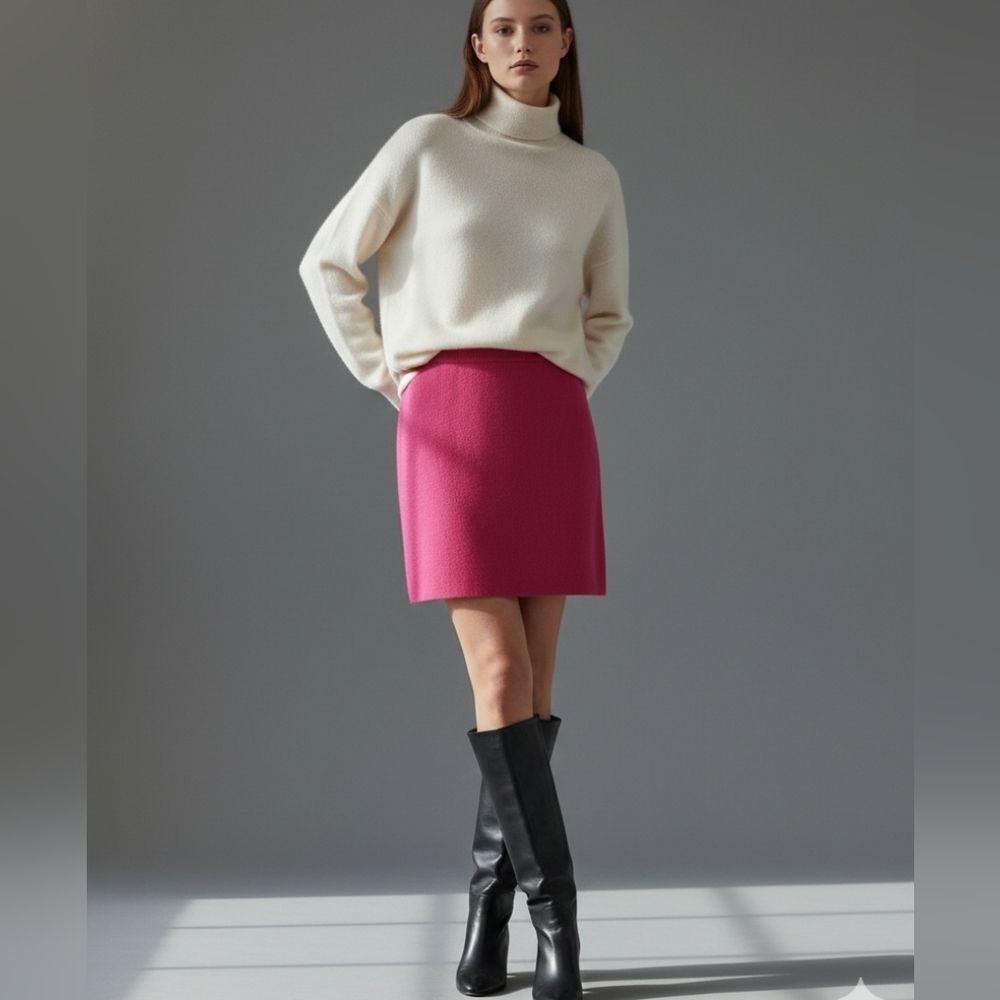 Amanda Smith Vibrant Wool Pink Pencil Skirt